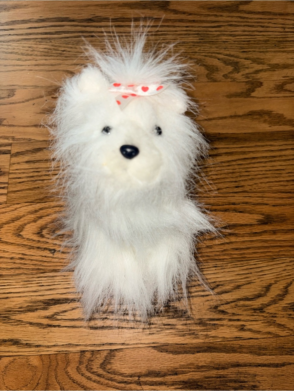 Ganz Webkinz White Terrier / Maltese Plush Dog - Pink Heart Bow